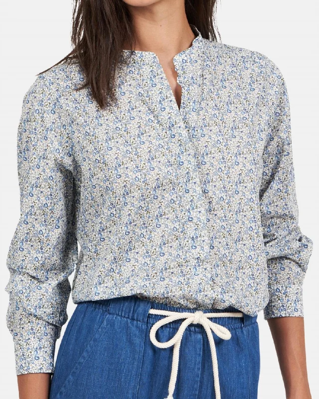 Coraz Woven Shirt In Blue Effortless Style