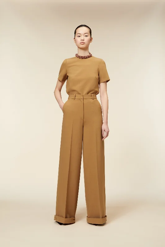 TAILORED CUFF WOOL TROUSERS Weekend Special