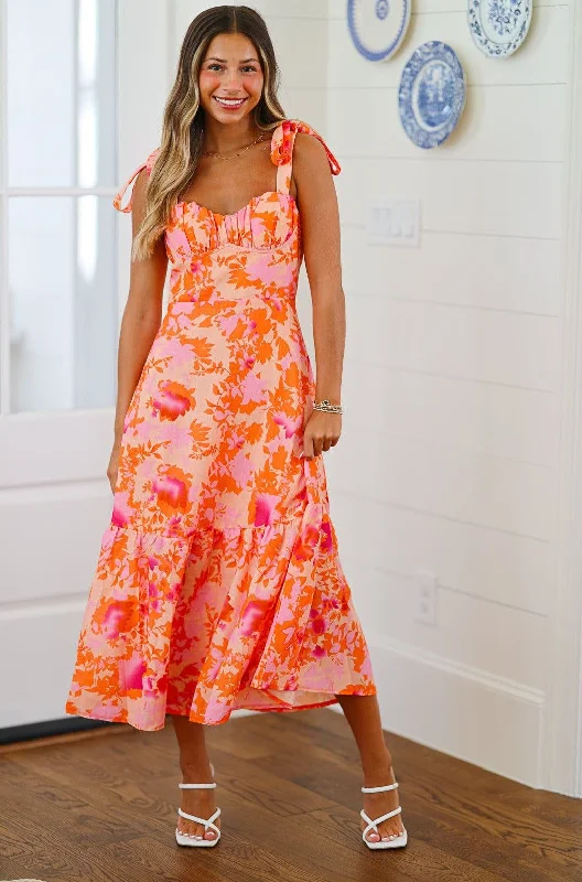 Aloha Maxi Dress - Peach, Pink and Orange Versatile Style Wardrobe