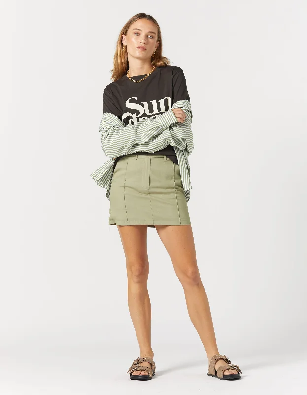 Jones Mini Skirt - Khaki High End Women's Wear