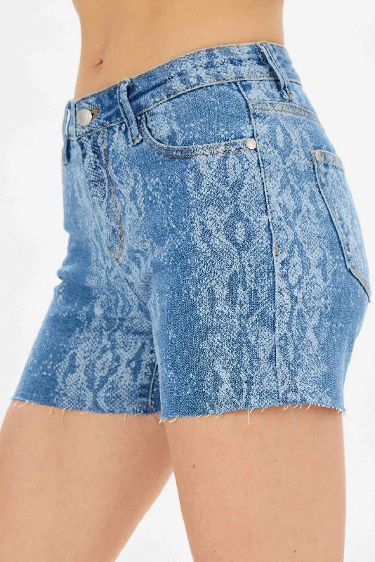 Judy Blue Snake Print Cut Off Shorts Big Savings On Minimalist Office Styles