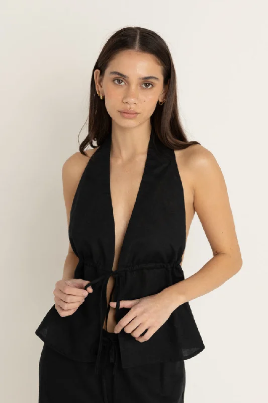 Rhythm Cove Halter Top - BLACK Special Offer For You