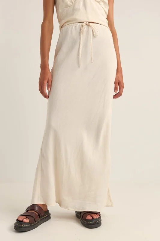 Rhythm Bias Cut Maxi Skirt - CREAM Nordic Minimalist Home Look