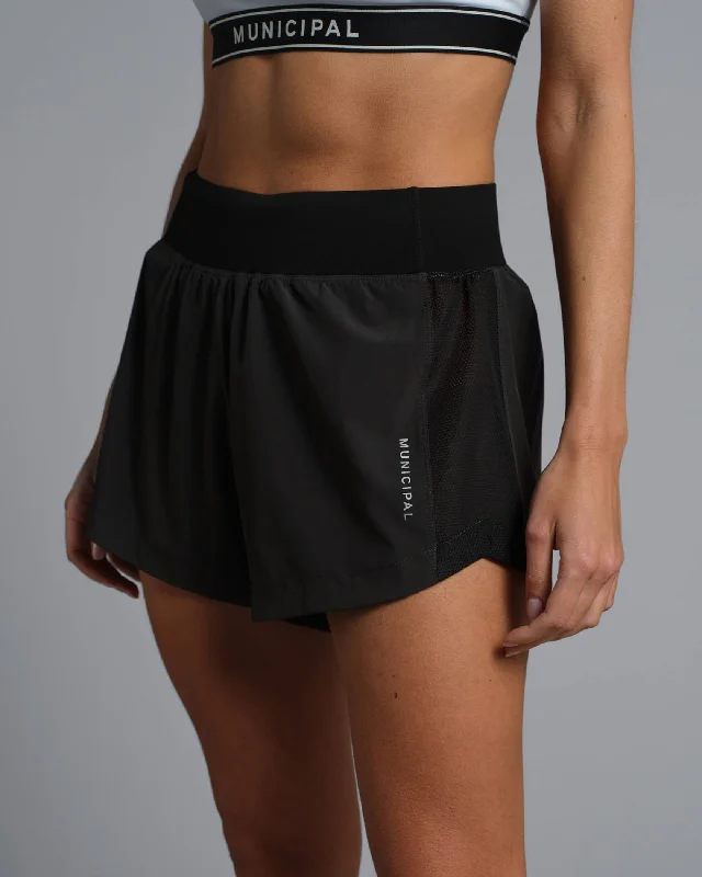 Municipal Women's Daybreak Active Shorts - ASPHALT Bold Patterns