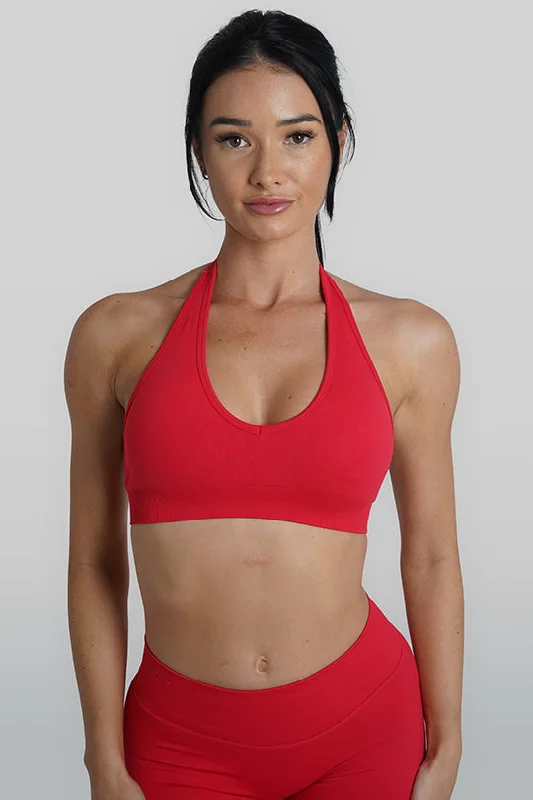 RECOIL HALTER CROP - RED Wardrobe Upgrade