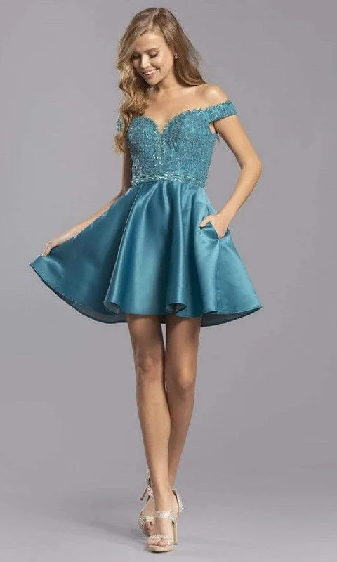 Trevi Collection - S2324 Lace Sweetheart Short Dress Exclusive Discounts