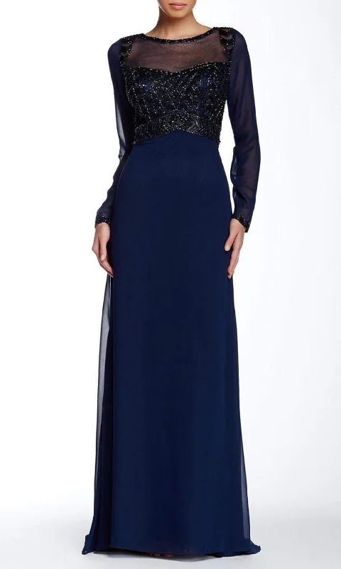 Sue Wong - Beaded Illusion Bateau A-Line Dress N5310 Designer Wear On Sale