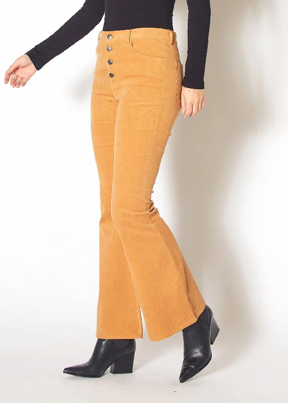 Women's Corduroy Flared Pants in Brick Vibrant Styles