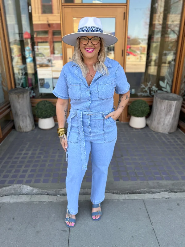 Kendall Denim Jumpsuit-Final Sale Online Only Elevated Style