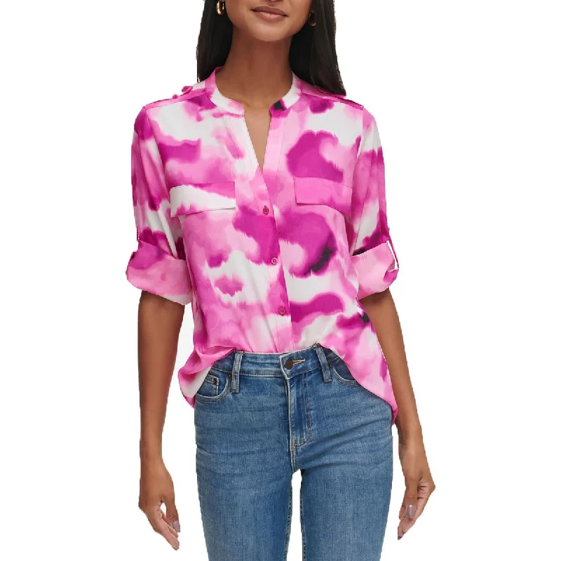 Womens Printed Top Button-Down Top Sale Event, Prices Rock