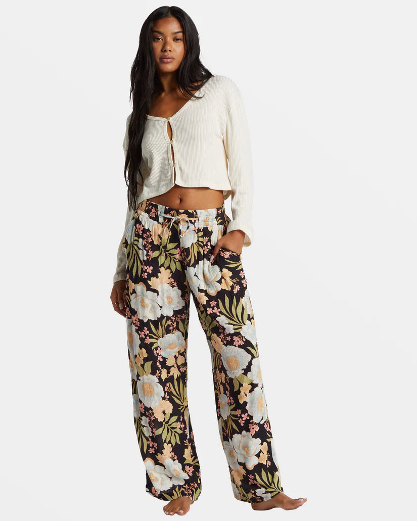 BILLABONG SUN RAYS CRINKLE WOMENS PANT - BLACK SANDS Must Haves