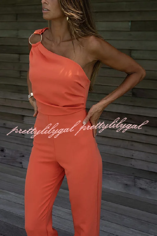 Sunset Boulevard One Shoulder Cocktail Jumpsuit Best Sellers