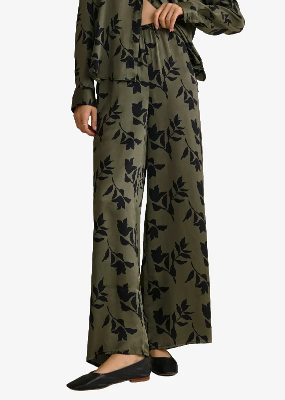 Doreen Charmeuse Pant Pressed Floral Everyday Glamour