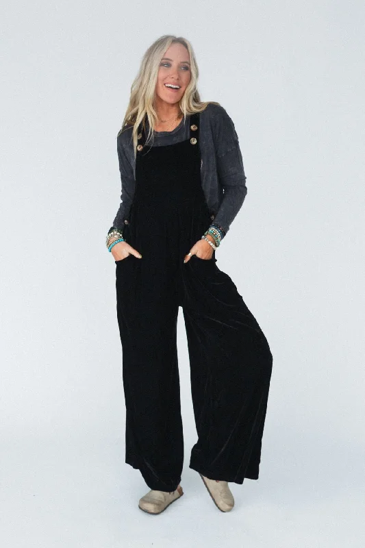 Beau Velvet Jumpsuit - Black Versatile Wardrobe Essentials