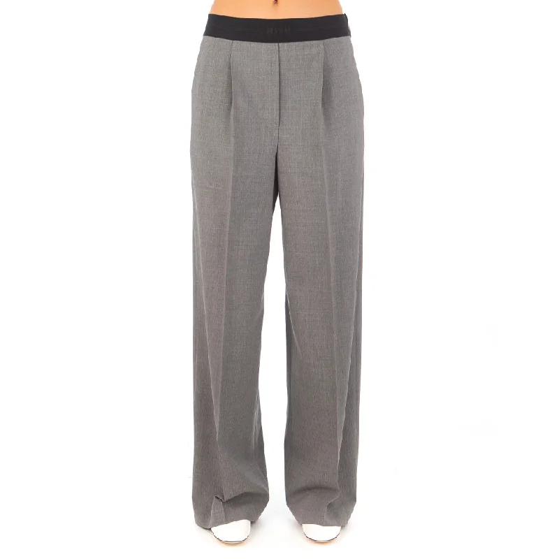 Women's Wool Suiting Pants Grey Melange Classic Women's Fashion