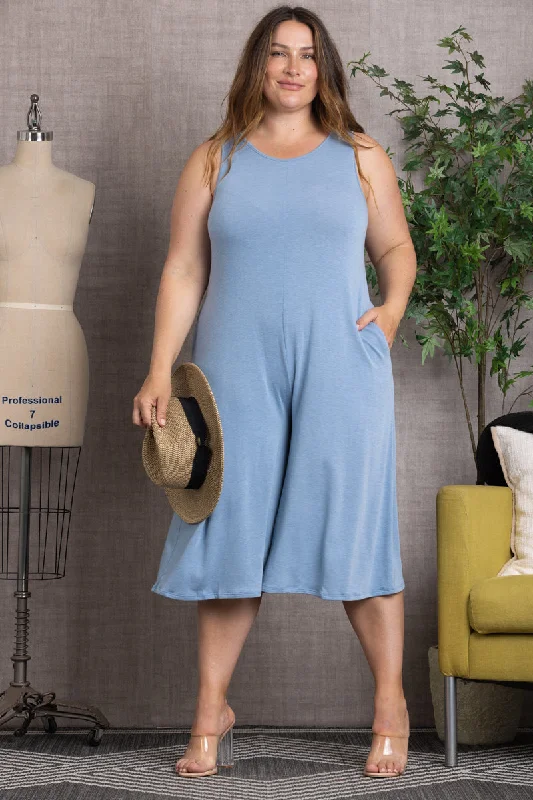 SLEEVELESS WIDE LEG PLUS SIZE JUMPSUIT-PL5665X Your Timeless Wardrobe Awaits