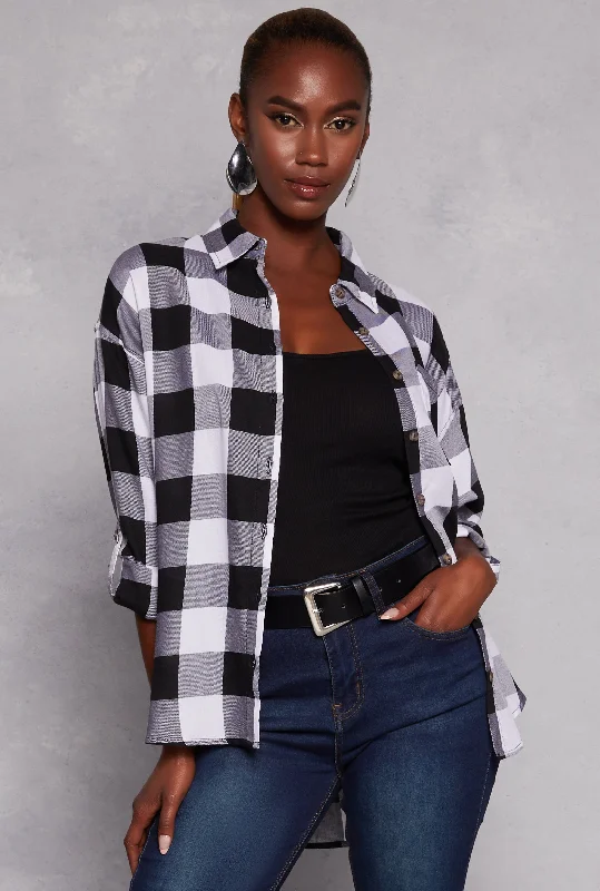 Buffalo Plaid Tunic Shirt Casual Elegance