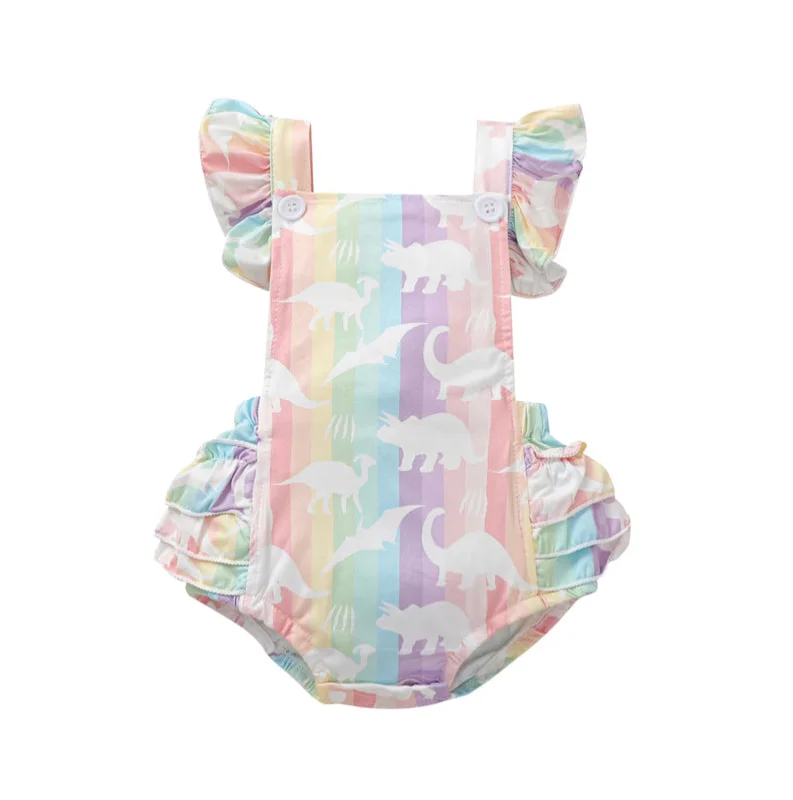 DINOSAUR RAINBOW Romper Budget Friendly