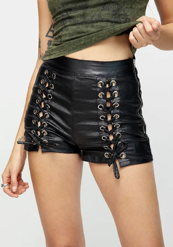 Laced Leg Detail Highwaisted Shorts Discover Promotions