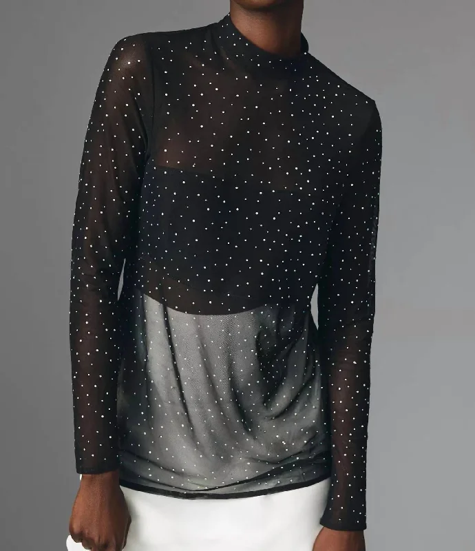 Starlight Long-Sleeve Sheer Tunic In Black Fashionista Favorites