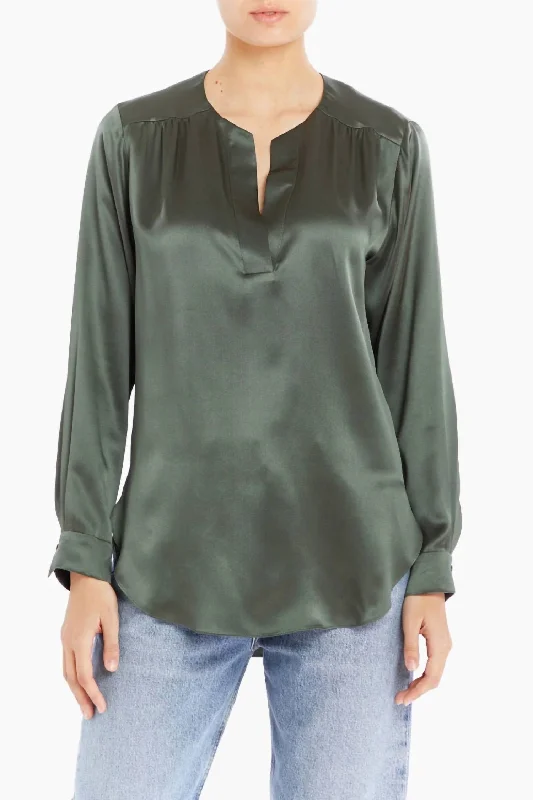 Highliner Shirt In Tarragon Elegant Style