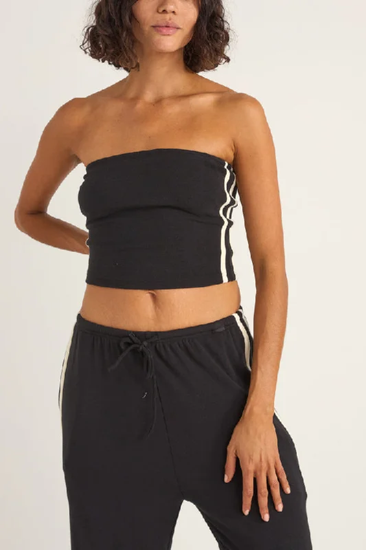 Rhythm Track Bandeau Top - BLACK Trendy New Clothes