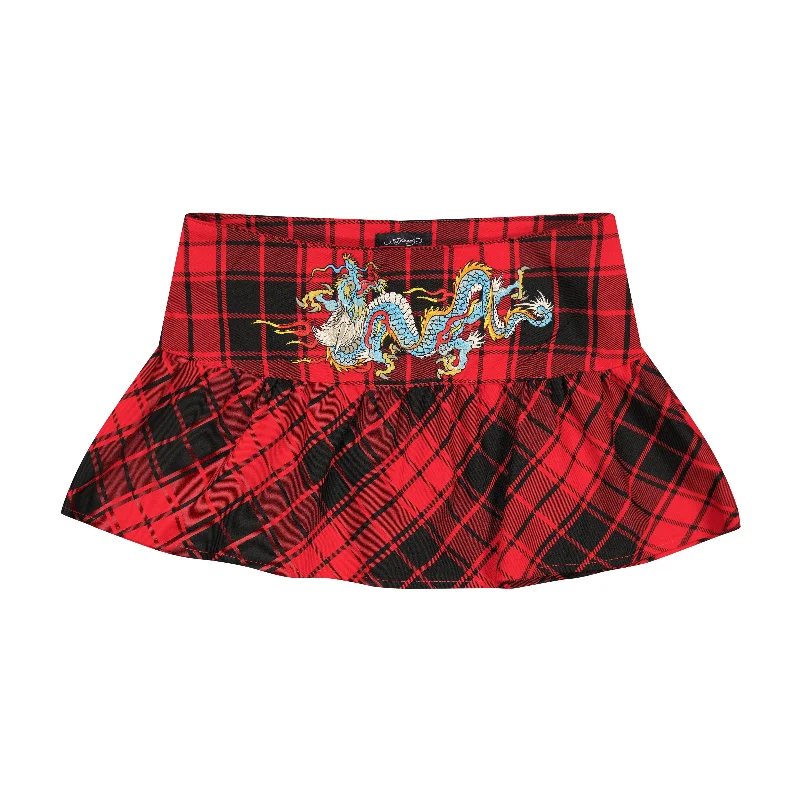 Dragon Plaid Flare Miniskirt Huge Savings On Parisian Styles