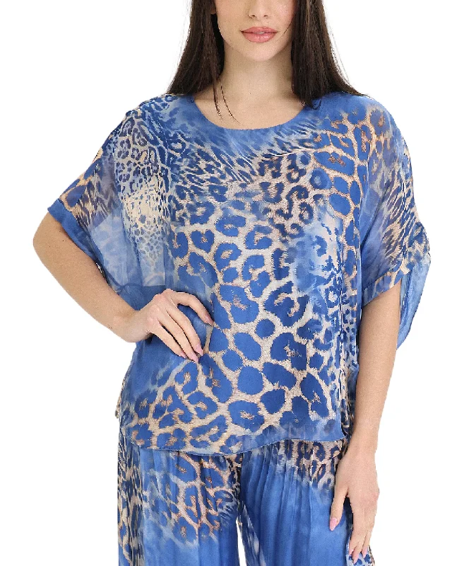 Silk Leopard Print Top Effortless Everyday Wear