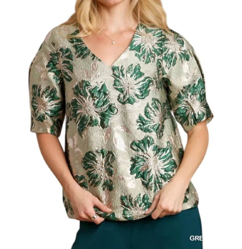 Ursula Top In Green Trendy Urban Attire