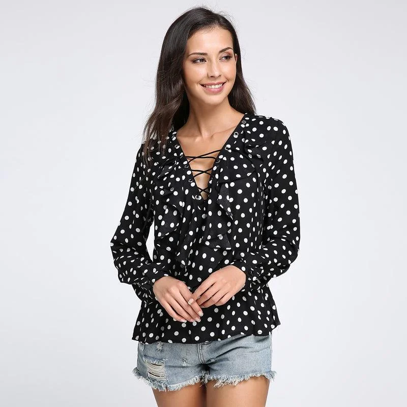 Black with White Polka Dots