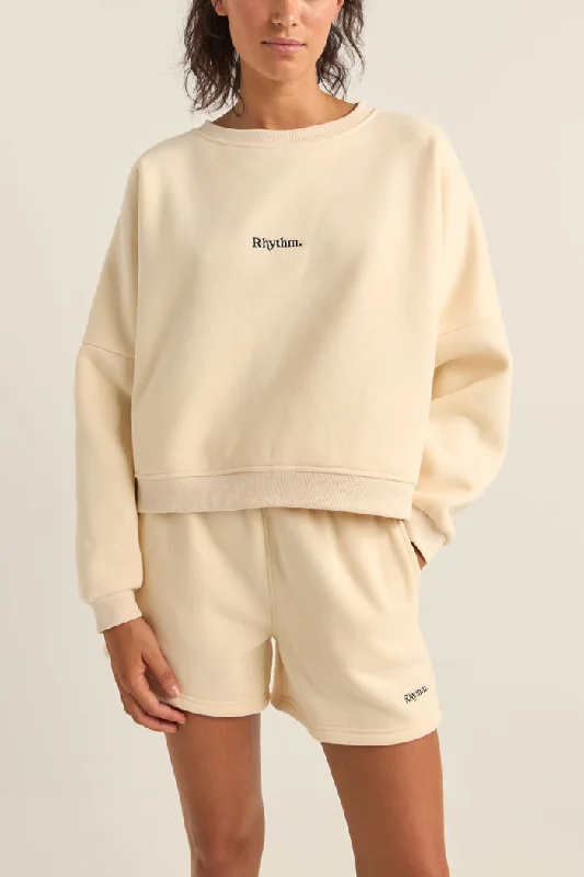 Rhythm Logo Crew Neck Fleece - OATMEAL Seasonal Picks