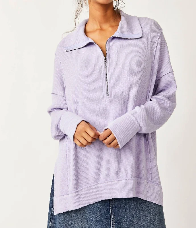 Walk Away Tunic Top In Lavender Lightweight Fabric