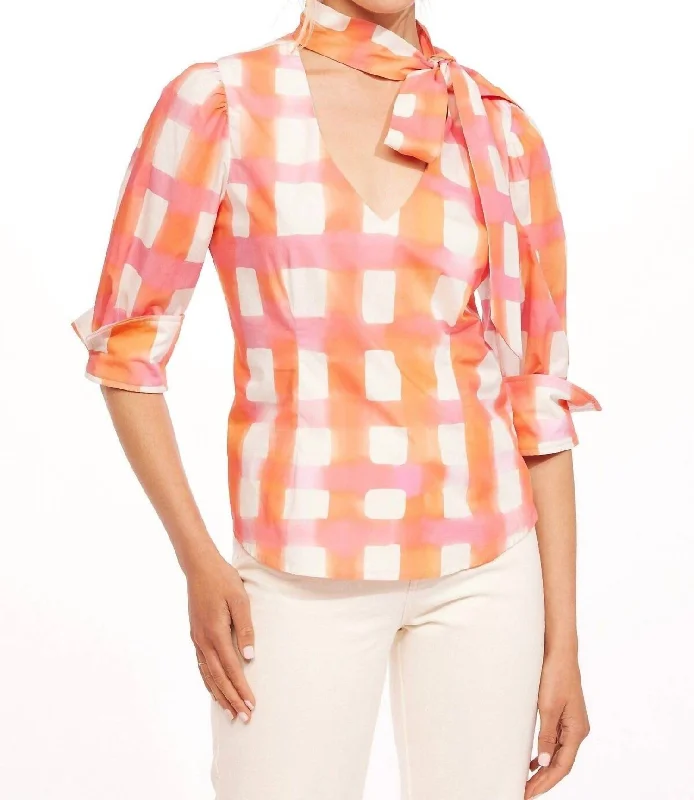 Natalya Top In Morning Plaid Seasonal Sale