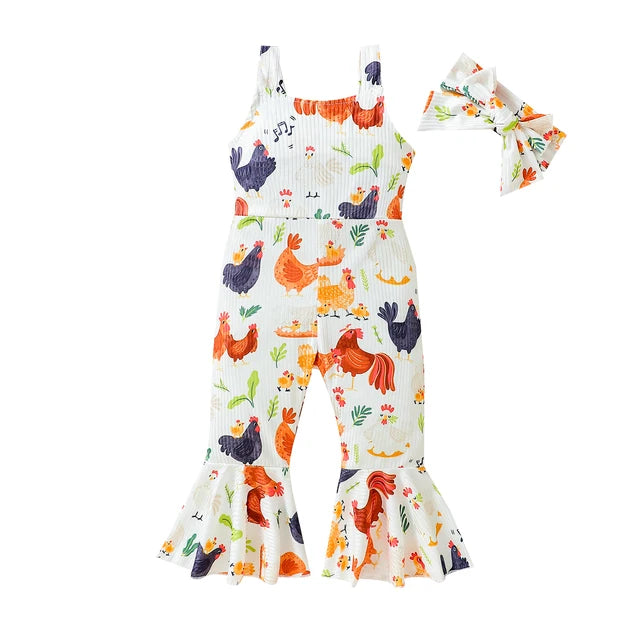 CHICKENS White Bellbottom Jumpsuit Break Fashion Norms