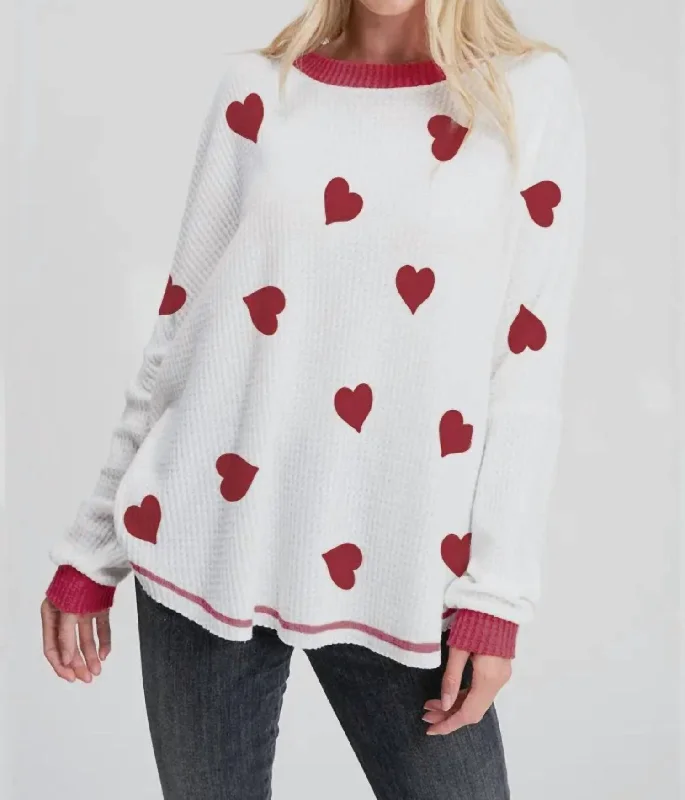 Hearts Top In Red/white Daily Deals