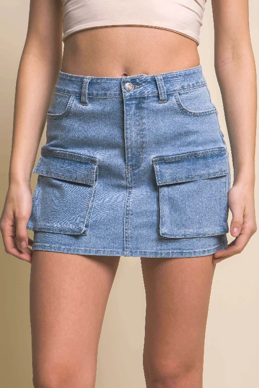 Cargo Denim Skirt Essentials On Sale