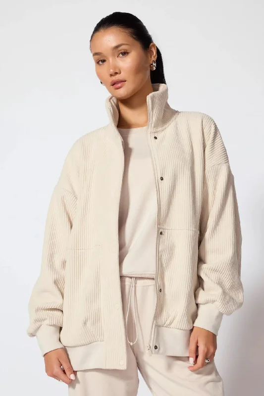 MPG Sport Women Aura Oversized Jacket - STONE New Season Fashion Preview