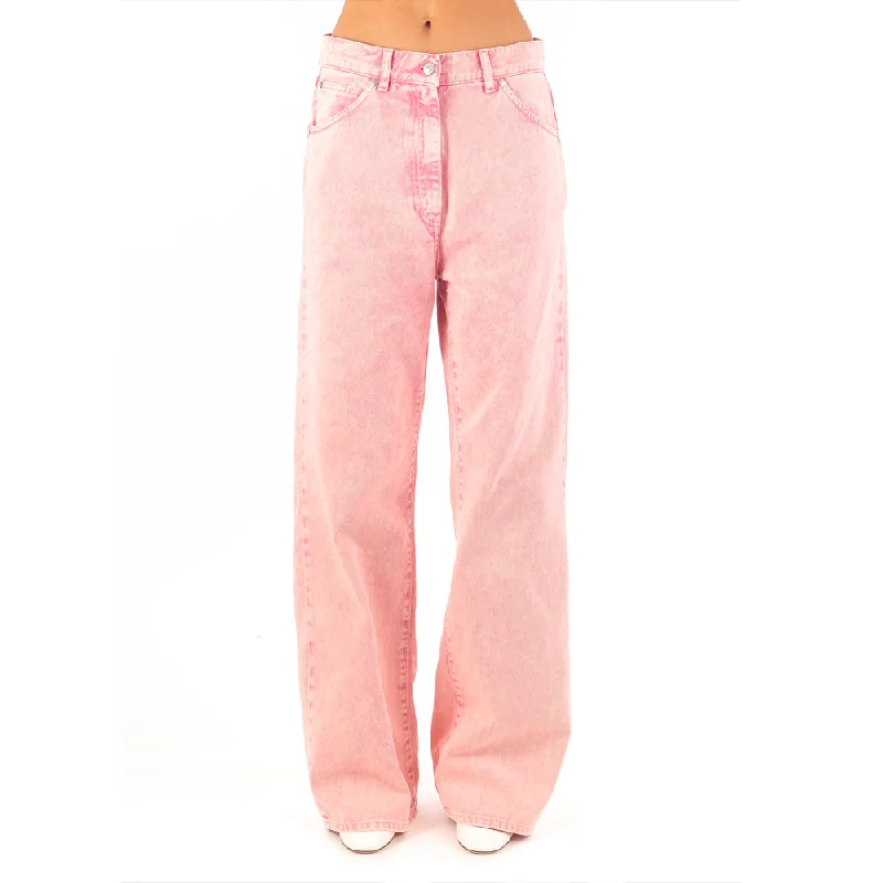 Stone Overdyed Bull Denim Pants Pink Season Sale