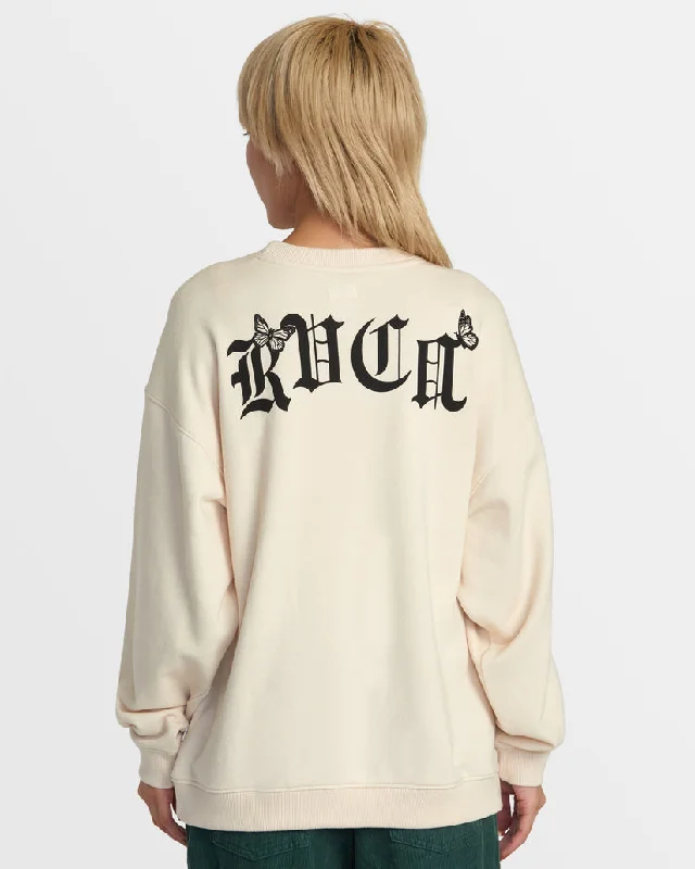 RVCA JUST FLOATIN CREW SWEATSHIRT - LATTE Wardrobe Refresh