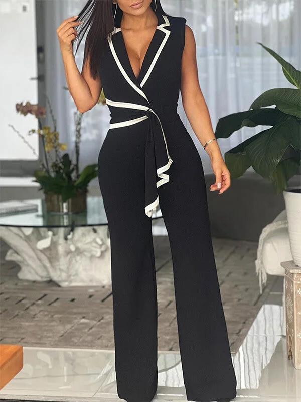 Draped Sleeveless Jumpsuit Cool Prices