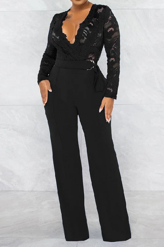 Lace Feminine See-Through Jumpsuit Style Redefined