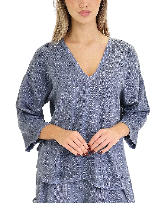 Linen & Cotton Combo Top Effortless Chic Apparel