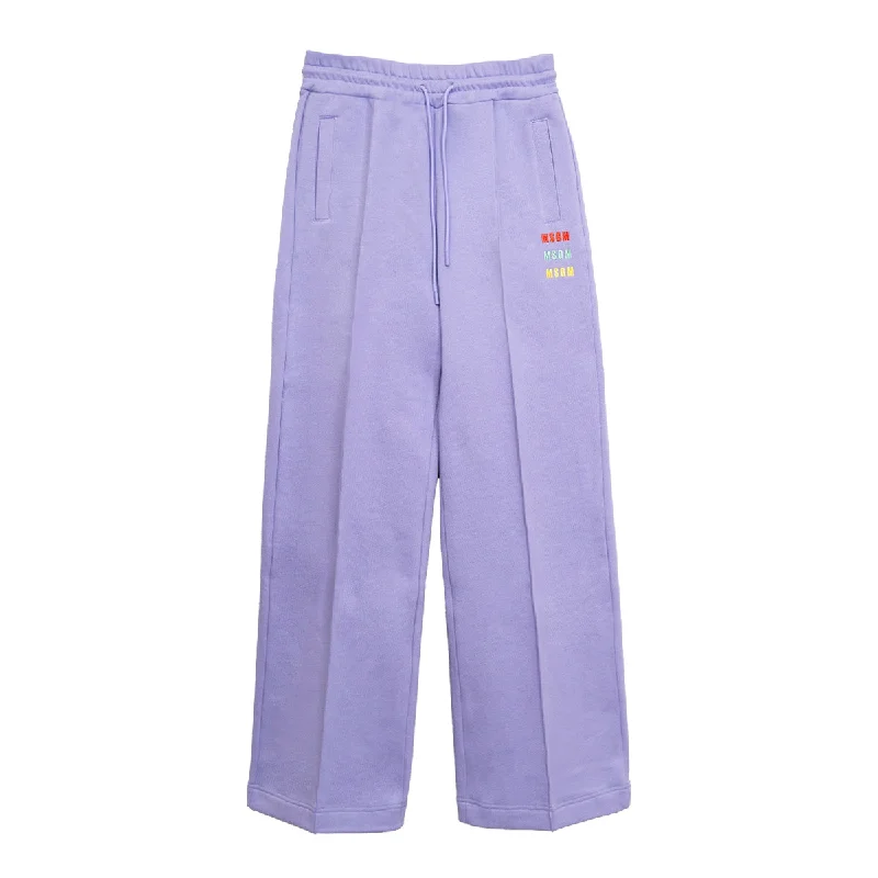 Msgm Pantalone/pants Lilac Style Versatile Women's Collection