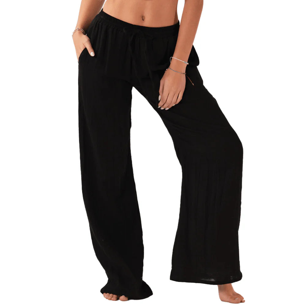 LOTUS AND LUNA X HIC CABANA DRAWSTRING WOMEN'S PANT - BLACK Signature Style Essentials