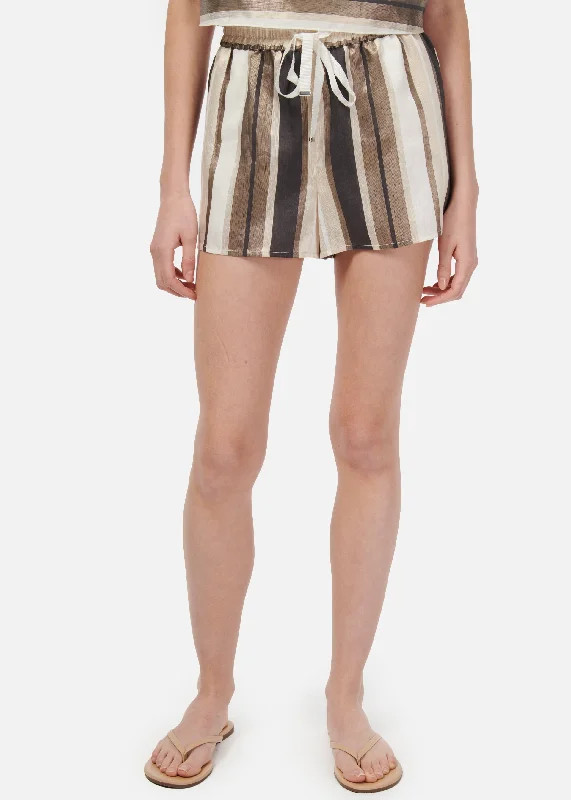 Ibiza Metallic Linen Short Dune Chic Style