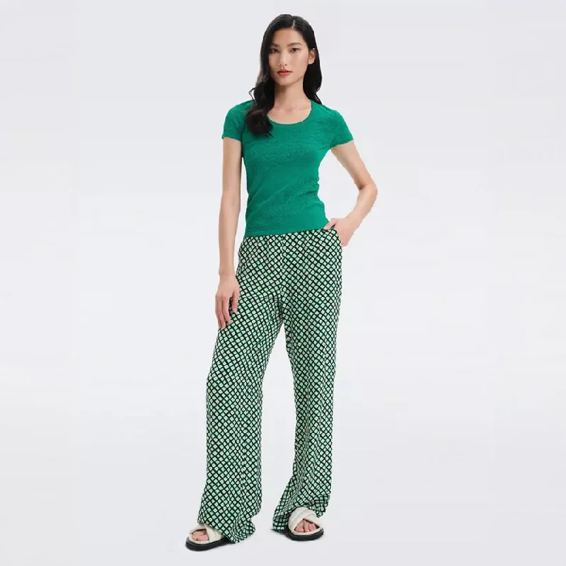 Montreal Pants in Tiny Painted Cube Indian Green Elevated Style