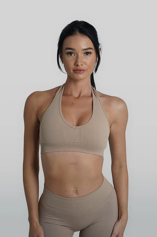 RECOIL HALTER CROP - LATTE Lighten Up With Nordic Styles