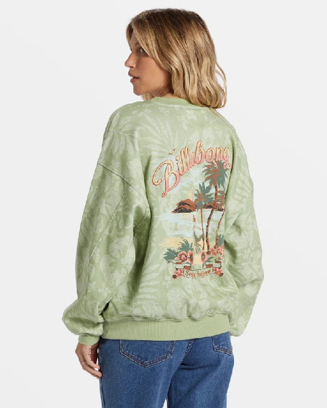 Billabong Off Tropic Kendall Pullover Sweatshirt - WEEPING WILLOW Fashion Forward Outfits