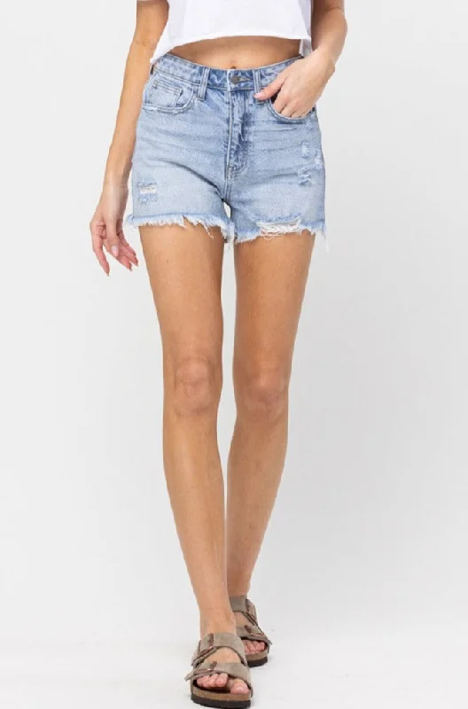 High Rise Frayed Short Discover Now