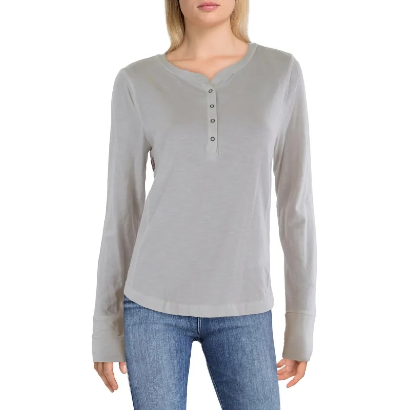 Womens Organic Cotton Blend Embroidered Henley Discover Now